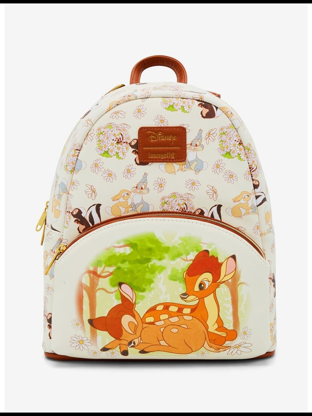 Loungefly Disney Bambi Floral Mini Backpack - Cream/Brown/Green